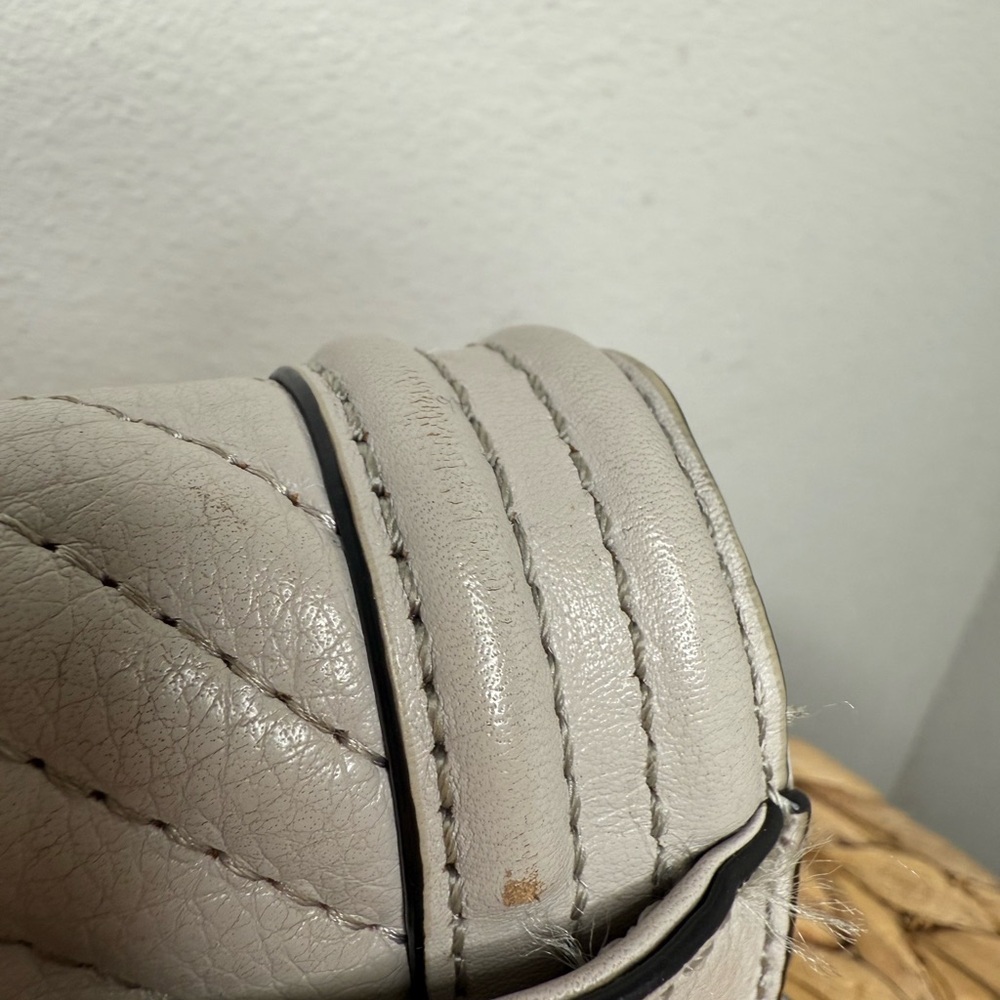 Rebecca Minkoff Purse Chevron Quilted Small Love Crossbody in Perla Pale Grey - Picture 6 of 14